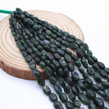 Natural Emerald Gemstone Beads Thread Necklace