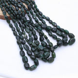 Natural Emerald Gemstone Beads Thread Necklace