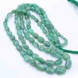 Natural Emerald Gemstone Beads Thread Necklace