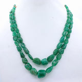 Natural Emerald Gemstone Beads Thread Necklace