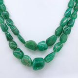 Natural Emerald Gemstone Beads Thread Necklace