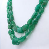 Natural Emerald Gemstone Beads Thread Necklace