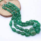 Natural Emerald Gemstone Beads Thread Necklace