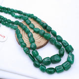 Natural Emerald Gemstone Beads Thread Necklace