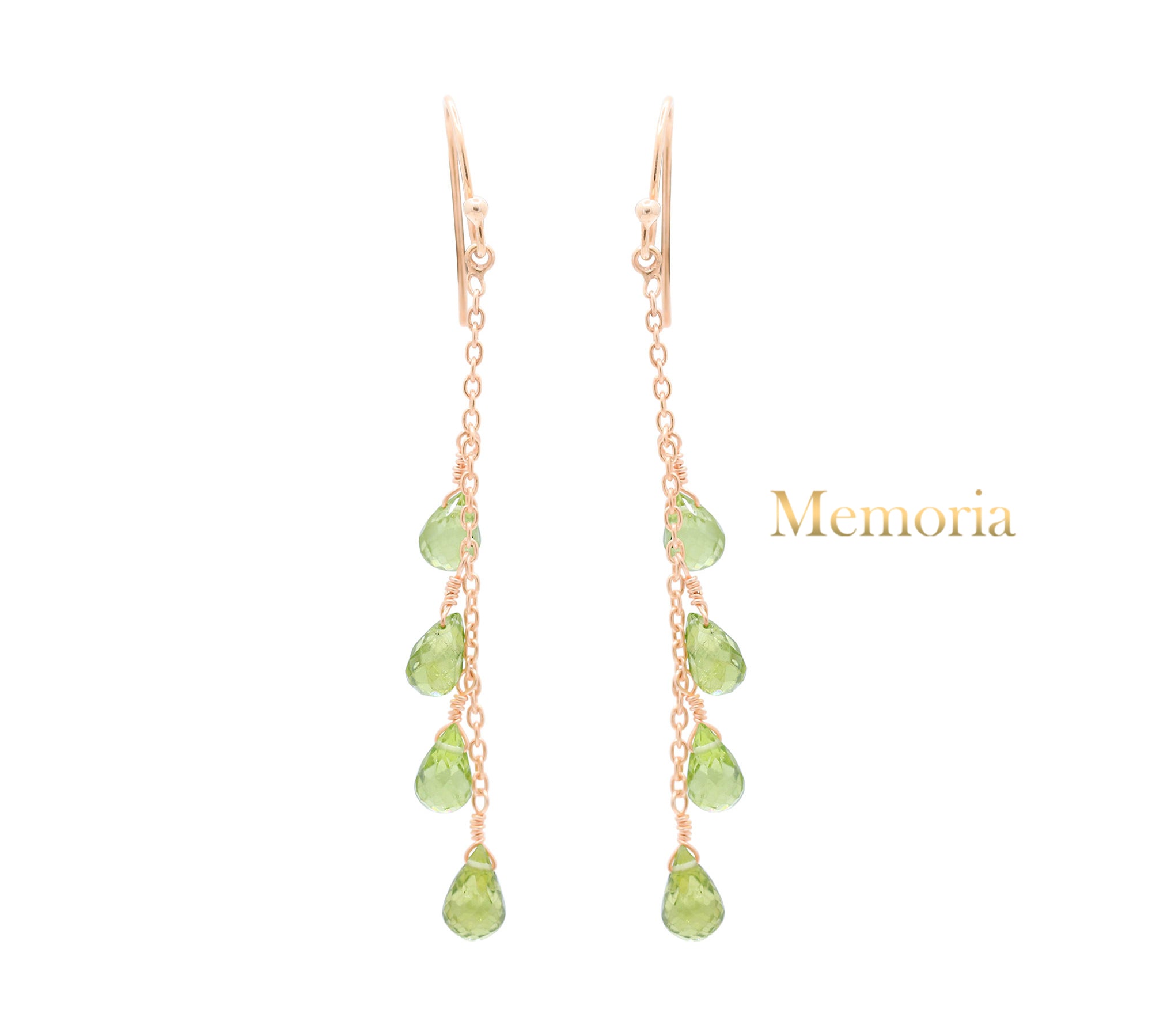 Natural Peridot Tear Drop Gemstone 925 Sterling Silver Dangle Earring