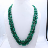 Natural Emerald Gemstone Beads Thread Necklace