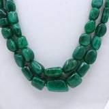 Natural Emerald Gemstone Beads Thread Necklace