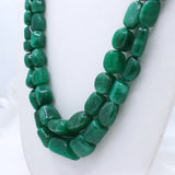 Natural Emerald Gemstone Beads Thread Necklace