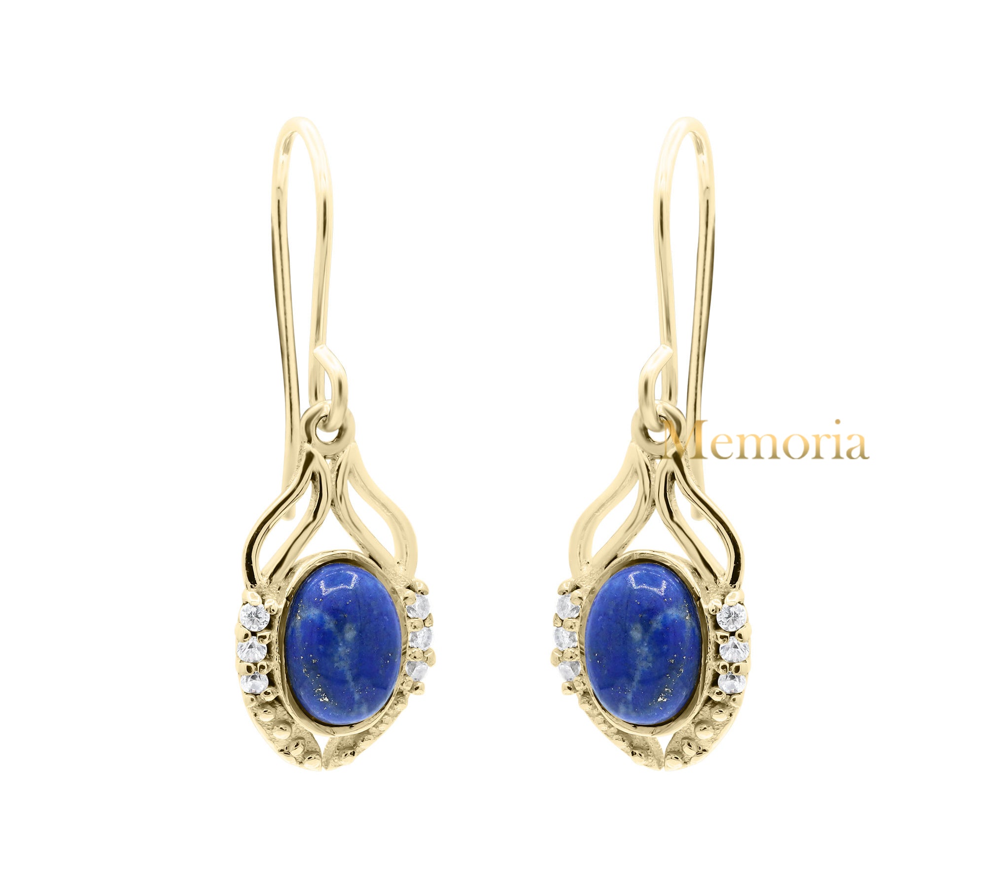 Natural Lapis Lazuli Oval Gemstone 925 Sterling Silver Drop Earring