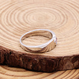 Natural Tanzanite Silver Ring Blue Gemstone Minimal Band for Men & Women