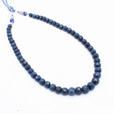 Certified 1 Line Natural Blue Sapphire Round Faceted Spiritual Healing Gemstone Beads Strand Necklace