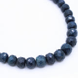 Certified 1 Line Natural Blue Sapphire Round Faceted Spiritual Healing Gemstone Beads Strand Necklace