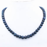 Certified 1 Line Natural Blue Sapphire Round Faceted Spiritual Healing Gemstone Beads Strand Necklace