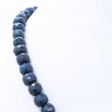 Certified 1 Line Natural Blue Sapphire Round Faceted Spiritual Healing Gemstone Beads Strand Necklace