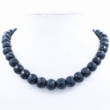 Best Quality 1 Line Natural Blue Sapphire Round Faceted Cut Spiritual Healing Gemstone Beads Strand Necklace