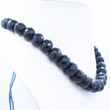 Best Quality 1 Line Natural Blue Sapphire Round Faceted Cut Spiritual Healing Gemstone Beads Strand Necklace