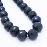 Best Quality 1 Line Natural Blue Sapphire Round Faceted Cut Spiritual Healing Gemstone Beads Strand Necklace