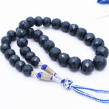 Best Quality 1 Line Natural Blue Sapphire Round Faceted Cut Spiritual Healing Gemstone Beads Strand Necklace