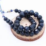 Best Quality 1 Line Natural Blue Sapphire Round Faceted Cut Spiritual Healing Gemstone Beads Strand Necklace