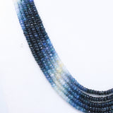 Buy 5 Line Natural Blue Sapphire Round Faceted Cut Spiritual Healing Gemstone Beads Strand Necklace