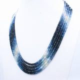 Buy 5 Line Natural Blue Sapphire Round Faceted Cut Spiritual Healing Gemstone Beads Strand Necklace