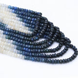 Certified 7 Line Natural Blue Sapphire Round Faceted Cut Spiritual Healing Gemstone Beads Strand Necklace