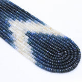 Certified 7 Line Natural Blue Sapphire Round Faceted Cut Spiritual Healing Gemstone Beads Strand Necklace