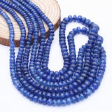 Certified 3 Line Natural Blue Sapphire Round Cabochon Cut Spiritual Healing Gemstone Beads Strand Necklace