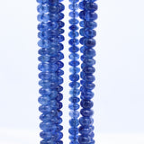 Certified 3 Line Natural Blue Sapphire Round Cabochon Cut Spiritual Healing Gemstone Beads Strand Necklace