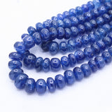 Certified 3 Line Natural Blue Sapphire Round Cabochon Cut Spiritual Healing Gemstone Beads Strand Necklace