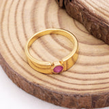 Natural Ruby Sterling Silver Ring Pink Gemstone Modern Band for Men & Women