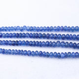 Certified 2 Line Natural Blue Sapphire Round Cabochon Cut Spiritual Healing Gemstone Beads Strand Necklace