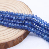 Certified 2 Line Natural Blue Sapphire Round Cabochon Cut Spiritual Healing Gemstone Beads Strand Necklace