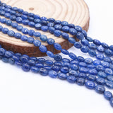 4 Line Natural Blue Sapphire Oval Cabochon Cut Spiritual Healing Gemstone Beads Strand Necklace