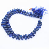 1 Layered Natural Blue Sapphire Teardrop Cabochon Cut Spiritual Healing Gemstone Beads Strand Necklace