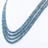 4 Layered Natural Blue Sapphire Roundel Faceted Cut Spiritual Healing Gemstone Beads Strand Necklace