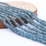 4 Layered Natural Blue Sapphire Roundel Faceted Cut Spiritual Healing Gemstone Beads Strand Necklace