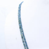 Certified 2 Line Natural Blue Sapphire Roundel Faceted Cut Spiritual Healing Gemstone Beads Strand Necklace