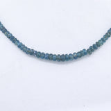 Certified 1 Line Natural Blue Sapphire Roundel Faceted Cut Spiritual Healing Gemstone Beads Strand Necklace