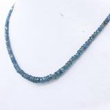 Certified 1 Line Natural Blue Sapphire Roundel Faceted Cut Spiritual Healing Gemstone Beads Strand Necklace