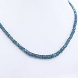 Certified 1 Line Natural Blue Sapphire Roundel Faceted Cut Spiritual Healing Gemstone Beads Strand Necklace