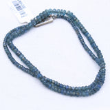 Certified 1 Line Natural Blue Sapphire Roundel Faceted Cut Spiritual Healing Gemstone Beads Strand Necklace