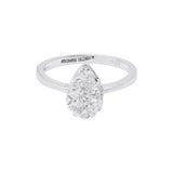 Pear Shaped Diamond 18k White Gold Handmade Designer Ring