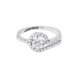 Designer Natural Diamond 18k White Gold Ring For Womens