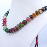 Certified High Quality 1 Line Natural Multi Tourmaline Round Faceted Spiritual Healing Gemstone Beads Strand Necklace