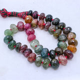 Certified High Quality 1 Line Natural Multi Tourmaline Round Faceted Spiritual Healing Gemstone Beads Strand Necklace