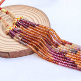 5 Layered Natural Multi Tourmaline Round Faceted Spiritual Healing Gemstone Beads Strand Necklace