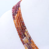 5 Layered Natural Multi Tourmaline Round Faceted Spiritual Healing Gemstone Beads Strand Necklace