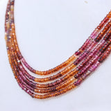 5 Layered Natural Multi Tourmaline Round Faceted Spiritual Healing Gemstone Beads Strand Necklace