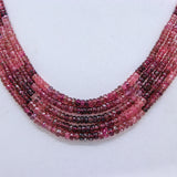 5 Line Natural Multi Tourmaline Round Faceted Spiritual Healing Gemstone Beads Strand Necklace